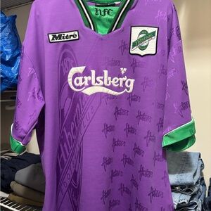 Mitre Hibernian FC Purple and Green Soccer Jersey Size XL